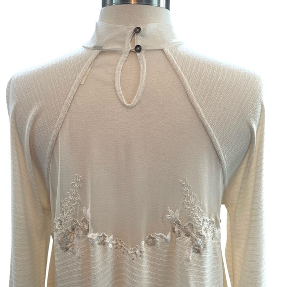 Free People Saheli Cream Asymmetrical Long Sleeve Tunic Size S - Picture 9 of 16